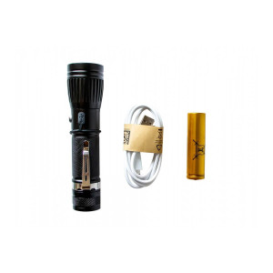Потужний яскравий світлодіодний ручний акумуляторний ліхтар BL-W545 1011 CREE T6 якісний ліхтарик zoom 18650 фото