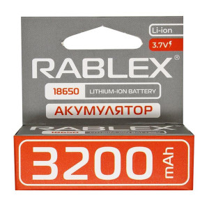 Літій-іонний акумулятор 18650 Rablex 3200 mAh 3.7 V (Li-ion) Original аккумуляторна батарея фото