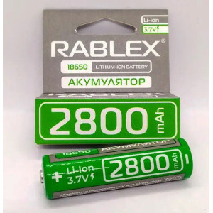 Літій-іонний акумулятор 18650 З захистом Rablex 2800 mAh 3.7 V (Li-ion) Original фото