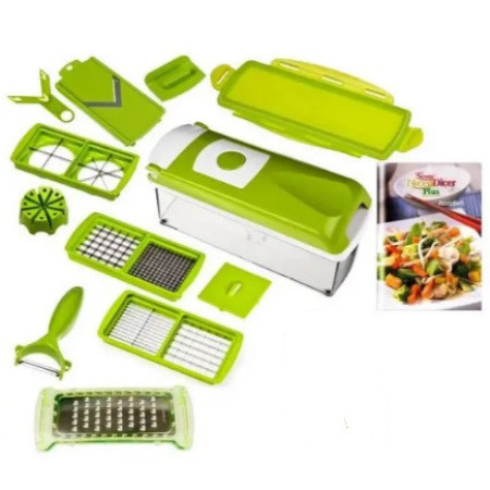 Мультислайсер Nicer Dicer Plus овочерізка механічна терка з насадкою для дрібних кубиків - 8828