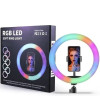 Лед-лампа кільцева для студійного освітлення Ring RGB MJ 26 26см з пультом і штативом для фото і відео