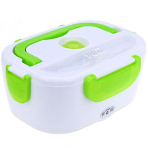 Електричний ланч-бокс контейнер Electronic Lunchbox YS 001 40 W з підігрівом термос для їжі Біло-салатовий фото