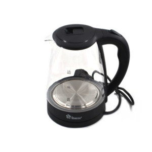 Дисковий скляний електрочайник Domotec 1,7 л 1800-2000Вт компактний електричний чайник скло фото