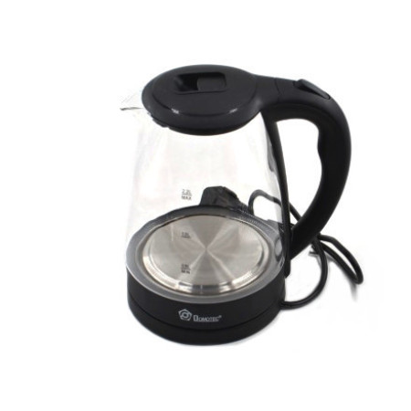 Дисковий скляний електрочайник Domotec 1,7 л 1800-2000Вт компактний електричний чайник скло