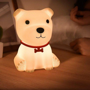 Декоративний нічник Puppy LJC-148 цуценя дитячий силіконовий світильник для сну іграшка білий фото