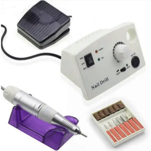 Фрезер для манікюру Nail Drill Pro ZS-602 65 Вт 45 000 оборотів з педаллю та насадками Білий фото