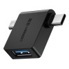 Адаптер Ugreen 30453 2 in1 micro-USB/Type-C Black Чорний