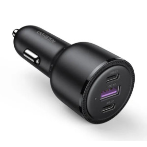 Автомобільний зарядний пристрій Ugreen CD239 2xUSB Type-C PD + USB-A Car Charger 69W Max Чорний фото