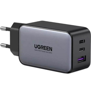 Зарядний пристрій Ugreen CD244 USB-A + 2 x USB-C 65 Вт GaN Tech Fast Charger Сірий фото