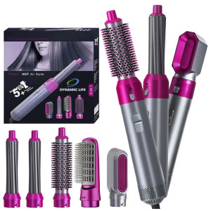 Фен-щітка-браш стайлер Hot Air Styler 5в1 мультистайлер для завивки локонів об'єму та укладки волосся 1000 Вт фото