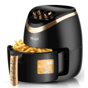 Аеро фритюрниця air fryer RAF R.5234 сенсорна безмасляна повітряна фритюрниця 1500 Вт 5.8л аерогриль Чорна фото