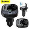 FM трансмітер Bluetooth модулятор Baseus S-09 2USB CCALL-TM01 адаптер зарядний пристрій Чорний