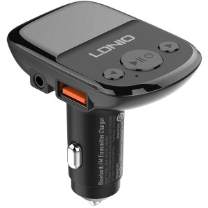 FM модулятор трансмітер блютуз LDNIO C706Q Bluetooth адаптер зарядний пристрій 2 USB Чорний фото