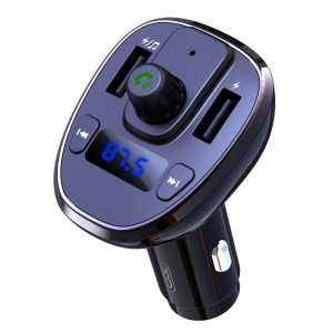 Автомобільний FM модулятор трансмітер XO BCC05 зарядний пристрій 18W QC3.0 2 USB Чорний фото