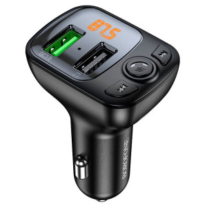 FM трансмітер модулятор BOROFONE BC41 Eminency Автомобільний зарядний пристрій QC3.0 Bluetooth Чорний фото