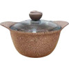 Каструля зі скляною кришкою O.M.S. Collection 3120 з гранітним покриттям 24 см 4,5 л Коричневий (Туреччина)