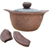 Каструля зі скляною кришкою O.M.S. Collection 3120 з гранітним покриттям 26 см 5,6 л Коричневий (Туреччина)