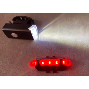 Вело фара передня та задня Bike Light 025 велосипедний акумуляторний ліхтар на велосипед з кріпленням фото