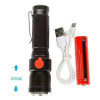 Кишеньковий ручний ліхтар RB-203 ліхтарик із зумом Zoom T6 18650 micro-USB Чорний