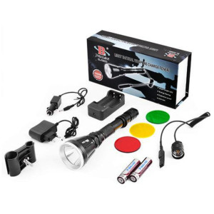 Ліхтар аккумуляторний з виносною кнопкою X-Balog BL-Q2888 T6 18650х2 1000м кольорові фільтри фото