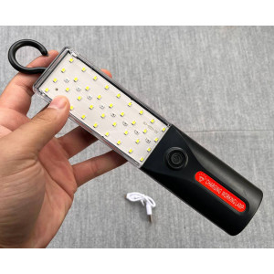 Світильник акумуляторний з гачком та магнітом Work Light JG-GZD-08 яскрава лампа переноска для СТО гаража фото