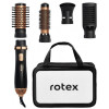 Фен щітка браш для волосся 4в1 Rotex RHC490-T гребінець, що обертається, стайлер з турмаліновим покриттям 1200 Вт