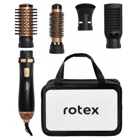 Фен щітка браш для волосся 4в1 Rotex RHC490-T гребінець, що обертається, стайлер з турмаліновим покриттям 1200 Вт