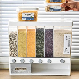 Органайзер для сипучих продуктів Assorted grain rice bucket JC-2170 Диспенсер для круп 6 секцій фото