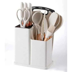 Набір кухонних предметів Kitchenware Set набір ножів лопаток з дощечкою Білий фото