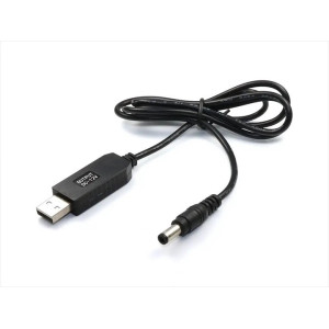 Кабель перетворювач напруги з 5В на 12В 0,5А DC-DC USB тригер кабель перехідник для роутера Чорний фото