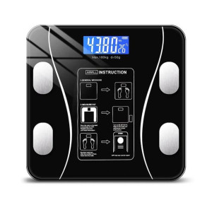 Смарт-ваги Smart Scale підлогові фітнес ваги 25x25 см Чорний 180 кг фото