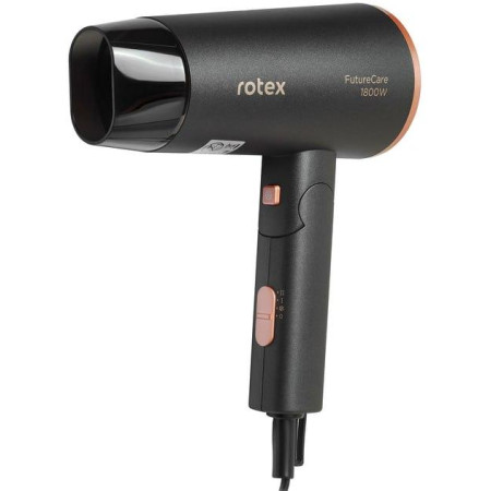 Фен для сушіння волосся Rotex  RFF186-V FutureCare фен 3 швидкості 3 режими температури Чорний 1800 Вт