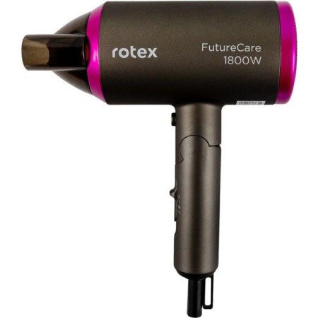 Фен для сушіння волосся Rotex RFF185-D FutureCare складна ручка Чорний 1800 Вт