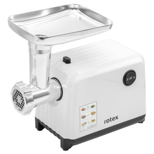 Електрична м'ясорубка Rotex RMG200-W електром'ясорубка 3 решітки Білий 1500 Вт фото