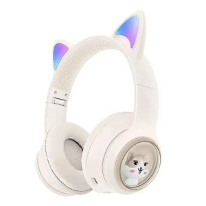 Бездротові Bluetooth навушники AKZ 01 навушники з котячими вушками Білий фото