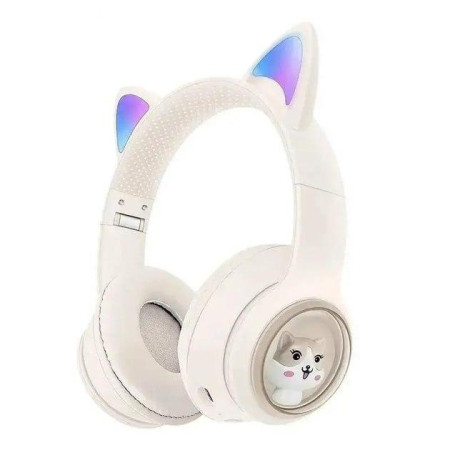 Бездротові Bluetooth навушники AKZ 01 навушники з котячими вушками Білий