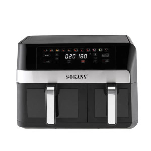 Аерофрітюрниця безмасляна Sokany SK-10034 11л електричний аерогриль з сенсорним керуванням, таймер 2800Вт фото