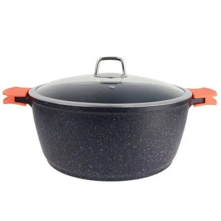 Каструля Bohmann BH 7350-26 MRB 5л з подвійним дном антипригарне мармур-граніт покриття з кришкою