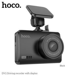 Автомобільний відеореєстратор Hoco DV2 на лобове скло в автомобілі Driving recorder with display Black фото