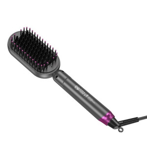 Електрична щітка-випрямляч HOCO HP44 Electric straightening hair comb з дисплеєм 40Вт Рожевий фото