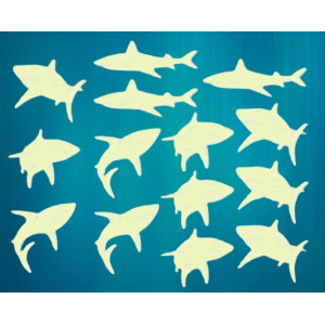 Набір сяючих в темряві наклейок 4M Sharks Акули 00-05940 Набір люмінесцентних наклейок фото