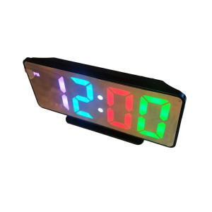 Цифровий мережевий  годинник з дзеркальним LED-екраном VST 888H RGB живлення за допомогою USB-кабелю фото