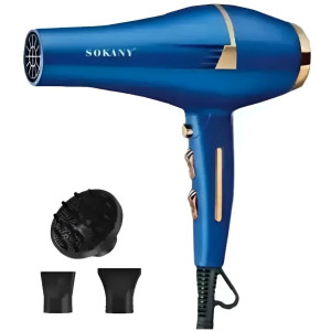Фен стайлер Sokany SK-14001 Електрофен для укладання волосся з 2 вузькими концентраторами Дифузор 2400Вт Синій фото