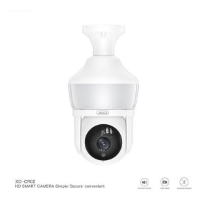 Внутрішня поворотна WiFi відеокамера XO CR02 Magic Light Bulb EU 3Мп для відеоспостереження Біла фото