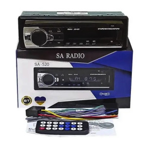 Автомагнітола Bluetooth SA-520 ISO 1DIN Автозвук 4x50W USB SD пульт ду 2392 магнітофон в машину Чорний фото