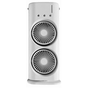 Акумуляторний настільний вентилятор Spray Fan 2in1 подвійний  Вітродуйка з підсвічуванням та зволоженням Білий фото
