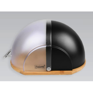 Дерев'яна хлібниця Maestro MR-1678-BLACK із пластиковою кришкою Ємність для зберігання хліба Чорний фото