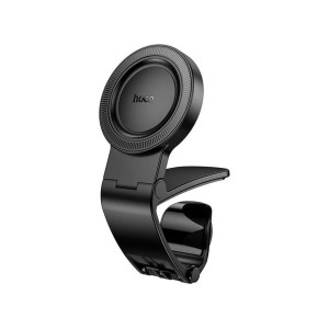 Автотримач для телефону Hoco H60 Magnetic Ring ABS + силікон кріплення на кермо автомобіля Чорний фото