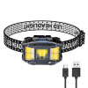 Аккумуляторный налобный фонарь Headlight HC-618S 5 режимов работы Сенсорное управление Пластик IPX6 Черный