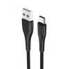 Кабель USB Borofone BX37 Wieldy Type-C 3A провід для зарядки смартфона/телефону 1M Чорний